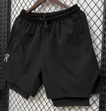 2026 ON Black Casual Double Layer Short Pants