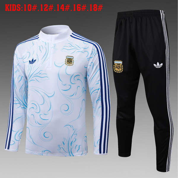 26-27 Argentina High Quality Kids Half Pull Tracksuit