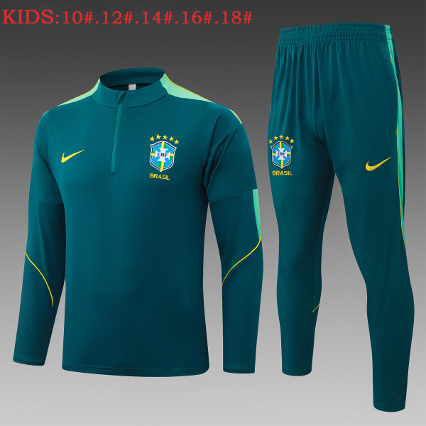 26-27 Brazil High Quality Kids Half Pull Tracksuit