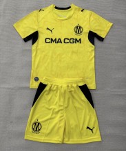26-27 Marseille Yellow GoalKeeper Kids Soccer Jersey