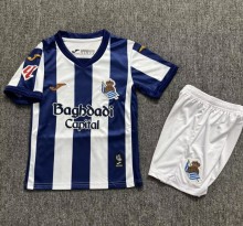 26-27 Real Sociedad Home Kids Soccer Jersey