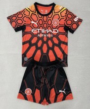 26-27 Man City Orange Goalkeeper Kids Soccer Jersey