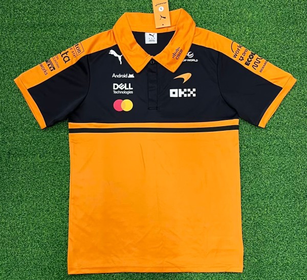 2026 McLaren New Pattern Heat Transfer Printing Short Sleeve Racing Suit*有领