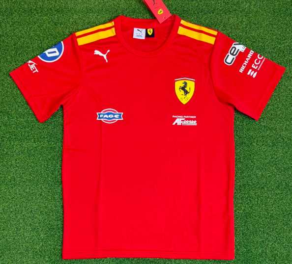 2026 Ferrari New Pattern Player Version Heat Transfer Printing Short Sleeve Racing Suit