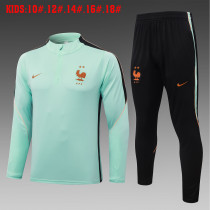 26-27 France High Quality Kids Half Pull Tracksuit