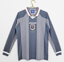 1996 England Retro Long sleeves Soccer Jersey