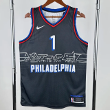 20-21 76ERS HARDEN #1 Black City Edition Top Quality Hot Pressing NBA Jersey