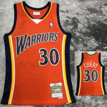 2010 WARRIORS CURRY #30 Orange Retro Top Quality Hot Pressing NBA Jersey