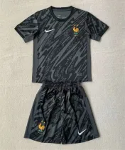 2024 France European Cup Black Kids Soccer Jersey