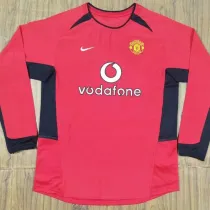 2002-2004 Man Utd Home Long Sleeve Retro Soccer Jersey