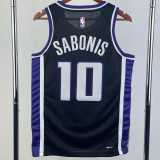 23-24 Kings SABONIS #10 Black Top Quality Hot Pressing NBA Jersey