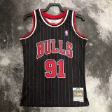 1996 BULLS RODMAN #91 Black Retro Top Quality Hot Pressing NBA Jersey