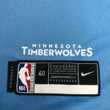 2019-20 Timberwolves RUSSELL #0 Sky Blue Retro Top Quality Hot Pressing NBA Jersey