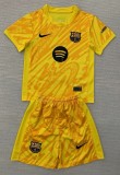 24-25 BAR Yellow Goalkeeper Kids Soccer Jersey