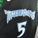2017-2018 TIMBERWOLVES EDWARDS #5 Black Retro Top Quality Hot Pressing NBA Jersey