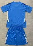 24-25 Leeds United Lake blue GoalKeeper Kids Soccer Jersey