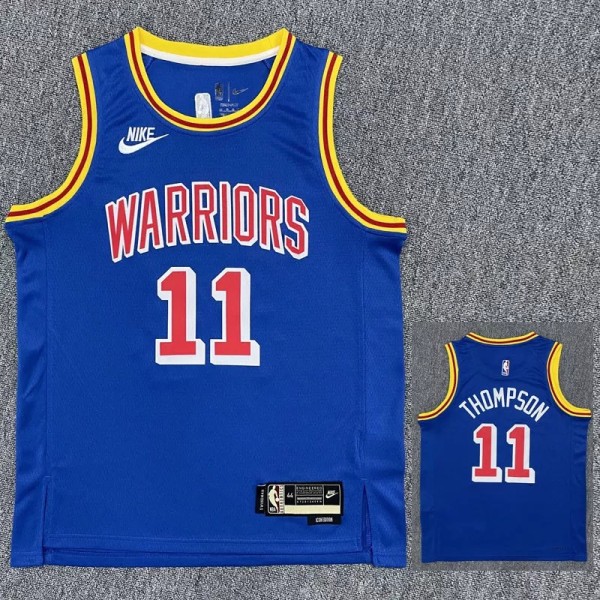 Warriors THOMPSON #11 Blue 75th Anniversary Retro NBA Jersey