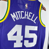 23-24 JAZZ MITCHELL #45 purple Top Quality Top Quality Hot Pressing NBA Jersey (Retro Logo)