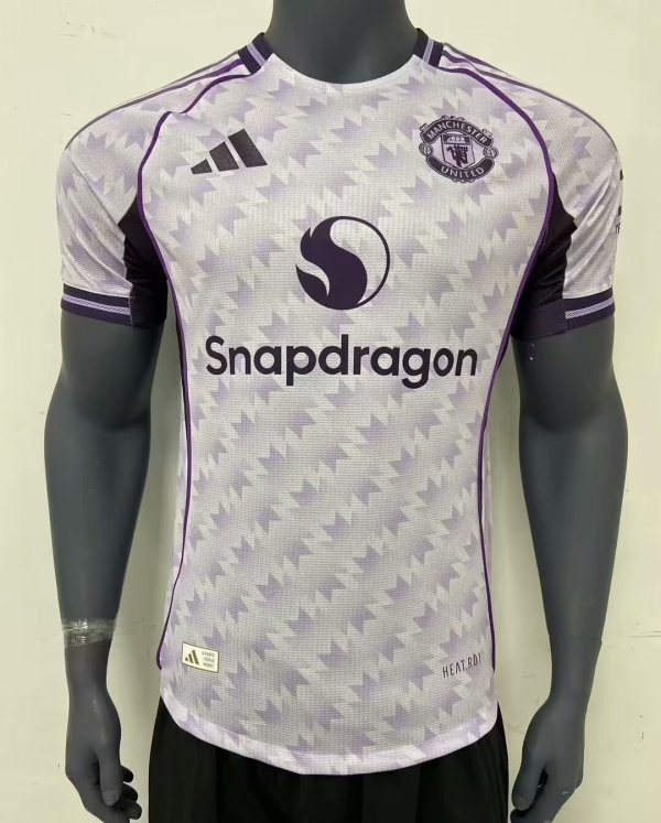 25-26 Man Utd White Purple Special Edition Player Version Soccer Jersey