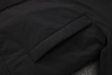 24-25 Marseille Black Hooded Windbreaker Fabric Cotton Coat (白标)