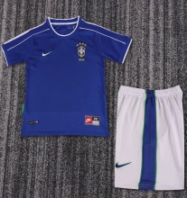 1998 Brazil Away Retro Kids Soccer Jersey