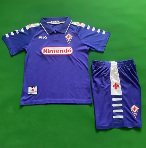 1998-1999 Fiorentina Home Retro Kids Soccer Jersey