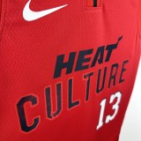 24-25 HEAT ADEBAYO #13 Red City Edition Top Quality Hot Pressing NBA Jersey (V领）