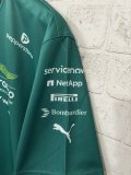 2025 F1 Aston New Pattern Short Sleeve Racing Suit（圆领，无号码）