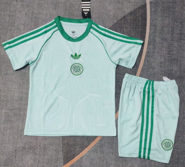 25-26 Celtic Light Green Special Edition Kids Soccer Jersey