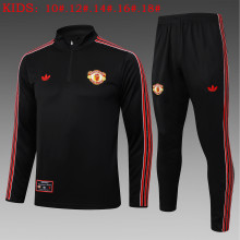 25-26 Man Utd High Quality Kids Half Pull Tracksuit