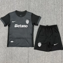 25-26 Sporting Lisbon Black Kids Soccer Jersey 1:1 Thai Quality