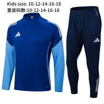 2025 AD Blue Kids Half Pull Tracksuit