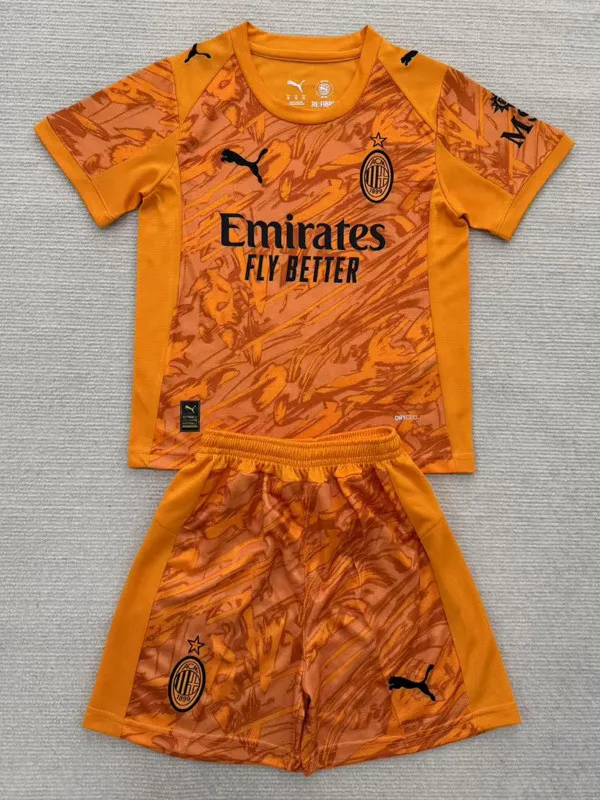 25-26 ACM Orange Goalkeeper Kids Soccer Jersey 1:1 Thai Quality
