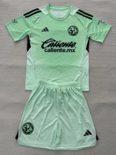 25-26 Club America Light Green GoalKeeper Kids Soccer Jersey 1:1 Thai Quality