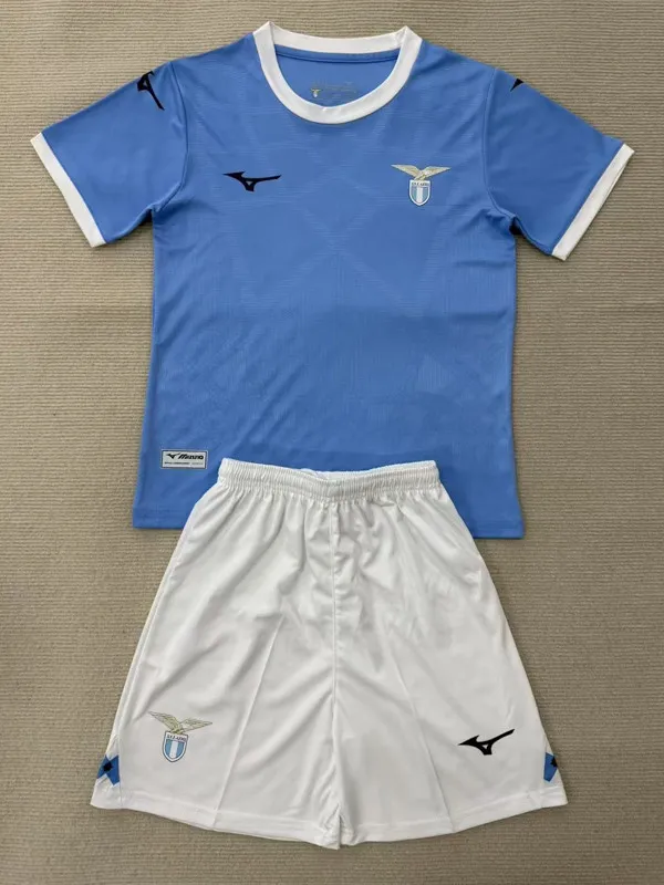 25-26 Lazio Home Kids Soccer Jersey 1:1 Thai Quality