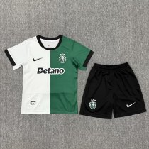 25-26 Sporting Lisbon White Green Kids Soccer Jersey