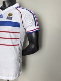 1998 France Away White Player Version Retro Soccer Jersey*球员