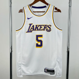 22-23 Lakers AYTON #5 White Top Quality Hot Pressing NBA Jersey(圆领)