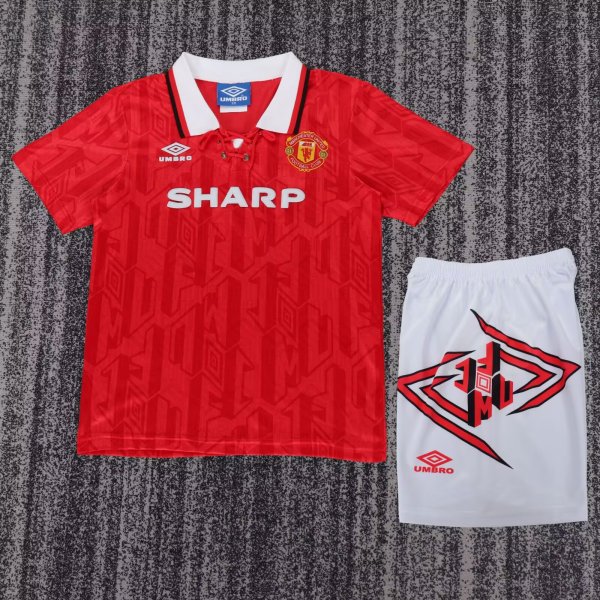 1992-1994 Man Utd Home Retro Kids Soccer Jersey