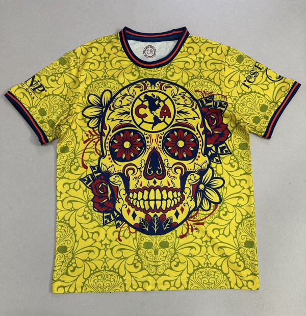 25-26 Club America Yellow Day of the Dead Fans Soccer Jersey