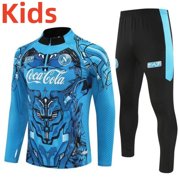 25-26 Napoli High Quality Kids Half Pull Tracksuit