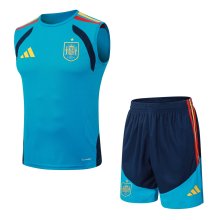 2026 Spain Blue High Quality Player Version Tank Top And Shorts Suit (球员套装)
