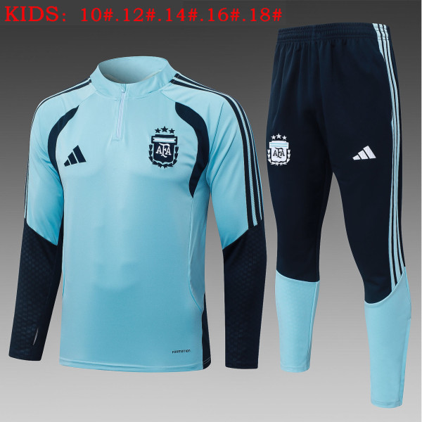 26-27 Argentina High Quality Kids Half Pull Tracksuit
