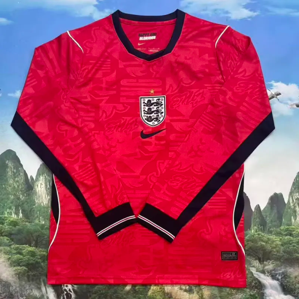 2026 England Away Long Sleeve Fans Soccer Jersey (长袖)