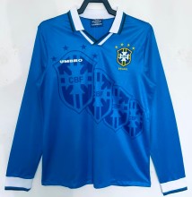 1996 Brazil Away Long sleeves Retro Soccer Jersey 