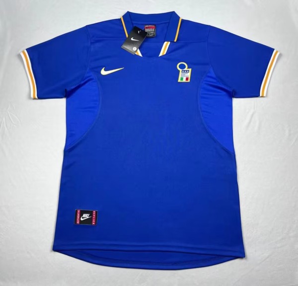 1996-1997 Italy Home Blue Retro Soccer Jersey