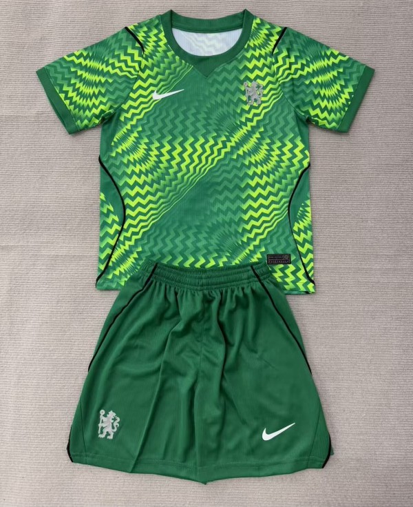 26-27 CHE Green GoalKeeper Kids Soccer Jersey